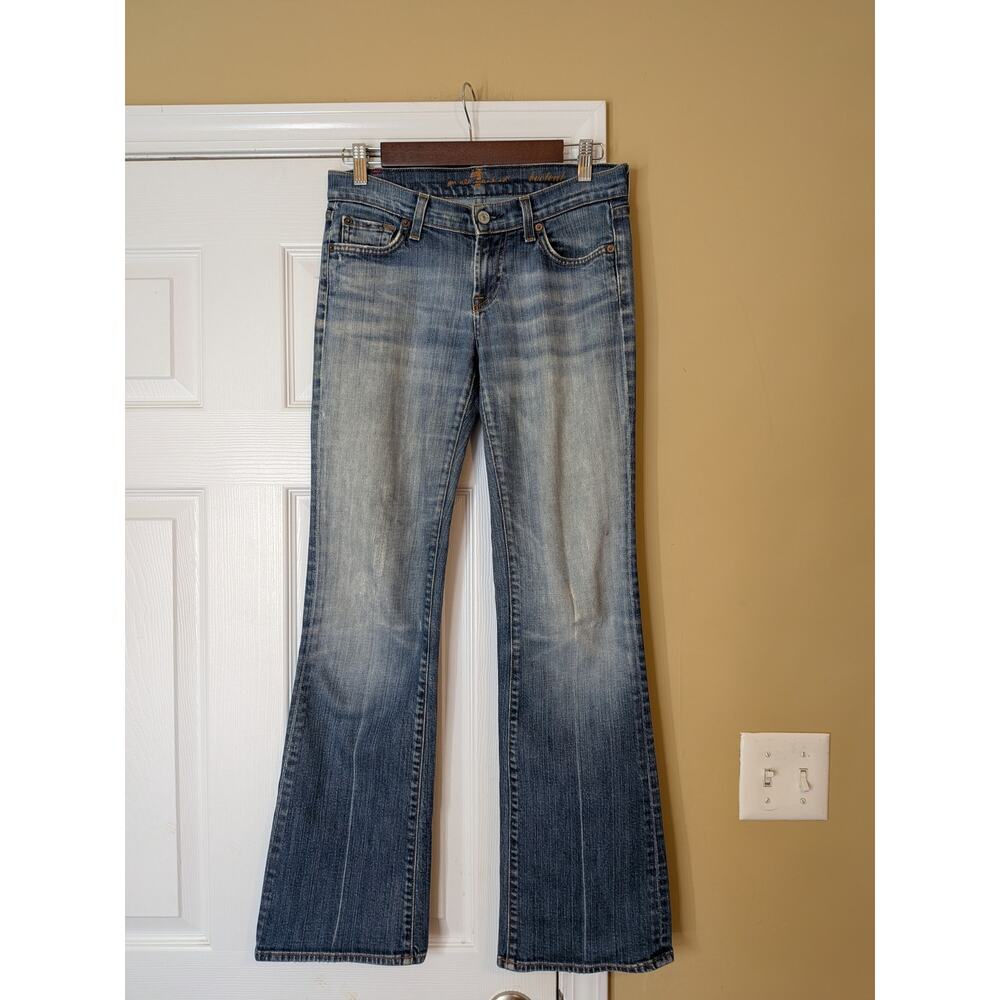 7 For All Mankind Y2K Low Rise Bootcut Jeans Size 26 Medium Wash Model-off-duty